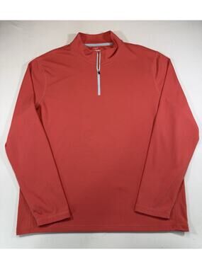 J Crew Performance 1/4 Zip Pullover Mens XL Coral Golf Athletic Shirt